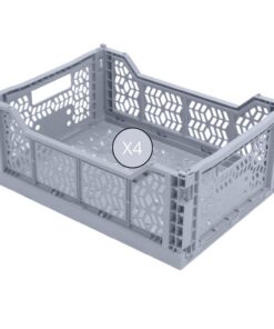 Box and beyond - 4er Set Faltbare Aufbewahrungskisten - Für Küche, Schlafzimmer und Büro - Dauerhaftes Kunststoff Materi