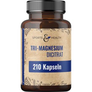 Tri Magnesiumdicitrat Kapseln – 210 Magnesiumcitrat hochdosiert Kapseln – ohne unnötige Zusatzstoffe – in Deutschland pr