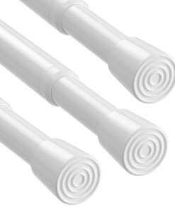 3er-Set Klemm-Gardinenstangen ohne Bohren – Teleskop 68–100 cm, Weiß | Spannstange für Vorhänge & Dusche, einfache Monta