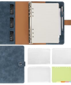 Ringbuchordner für Studenten und Businessmen - 6-Löcher-A5 Binder in Blau mit Planer-Funktion | Blauer 6-Löcher-A5 Bind