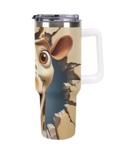 3D-Druck Giraffe Edelstahl Thermobecher - Perfekt Für Alle Alternativgetränke - Auslaufsicher 40oz 3D-Druck Giraffe Edel