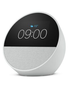 Amazon Echo Spot neueste Generation - smarter Wecker mit sattem Klang und Alexa, perfekt für Familien in der Küche | Am