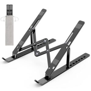 Höhenverstellbarer Laptopständer Belüftet Kühlung für MacBook Pro/Air, HP, Sony, Dell, alle 10-15,6" Laptops - Schwarz