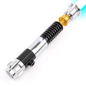 Saberforms Lichtschwert Duell 12 RGB Farben 16 Sound Fonts Motion Control, Premium Metallgriff und austauschbarer Klinge