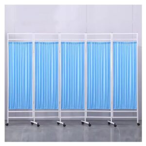 Sichtschutz mit Rädern | Faltbarer Raumteiler für Büros | temporaire Wand, Gelb 6 Stück, Blau 5 Stück
