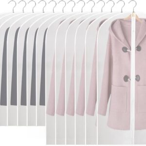 12 Stück Kleidersäcke Anzug Lange, Wasserabweisend, Mehrwegnutzung, Kleiderhülle für Anzüge, Abendkleider, Brautkleider,
