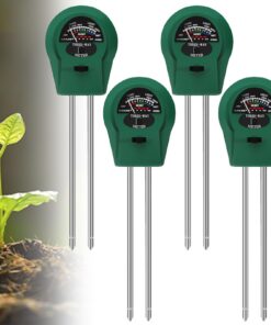 4 Stück Boden Feuchtigkeitsmessgeräte für Pflanzen, 3 in 1 Feuchtigkeitsmesser mit PH/Temperatur/Licht, ideal für Garten
