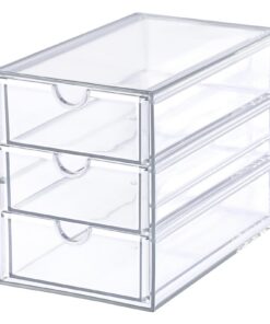 SUMTree Acryl Aufbewahrungsbox mit 3 Schubkästen für Haar-Accessoires Kosmetikschminktischorganizer Schreibwaren