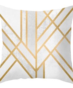 Hellgraues Gold Linie Geometrisch Kissenbezüge 50x50cm für Couch und Sitzkissen | Geometrisch Hellgraues Gold Linie Kis