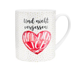 GRUSS & CO XL-Tasse Motiv "Lieb" für FreundIn als Geschenk | Porzellan Große Tasse 60 cl | Motiviert, Joint-Use, Mehrfab