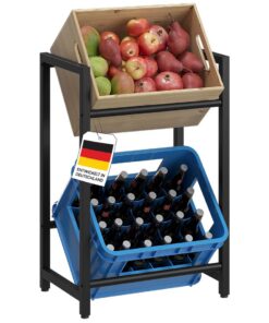 STEELSØN Mystra Getränkekistenregal - Stables Getränkeregal in Schwarz für Wasser und Bier - Perfekt für Küchen und Bars