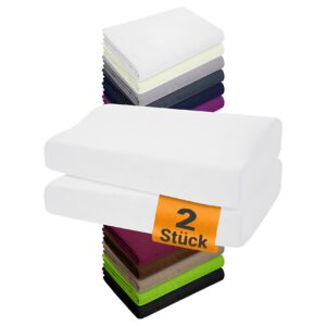NplusEins 2er Pack Kissenbezüge für Gesundheitskissen S - Spannbezüge, 30-35 x 45-50 cm, weiß