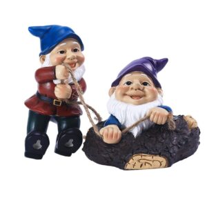 ANDRESLAD Elegante GNOME Statue für Denker Harz Zwerg Garten Verzierungen Dekorationen
