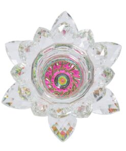 Garneck Kristall-Lotus-Kerzenhalter Für Schreibtisch-Dekoration Raum-Dekoration Ohne Kerze Weiß Garneck Kristall-Lotus