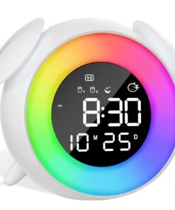 Kinderwecker Schlaftrainer LED Digitaluhr Mit Doppelalarm Und 10 FarblichtenFür Kinder