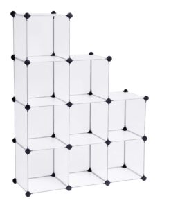 SONGMICS Weißer Kleiderschrank, Hochwertiger Kunststoff, Badezimmerregal, für Geschlechter- und Größenunterschiede, präs