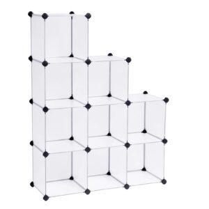 SONGMICS Weißer Kleiderschrank, Hochwertiger Kunststoff, Badezimmerregal, für Geschlechter- und Größenunterschiede, präs