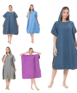 MOKANI Surf Poncho Ultraleicht Schnelltrocknend Umziehhilfe Strand (Dunkelblau)