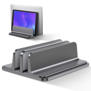 Bewahly Aluminium Verstellbarer Laptop Ständer für MacBook und Windows Notebooks, Laptop Platzsparender Halterung (Grau)