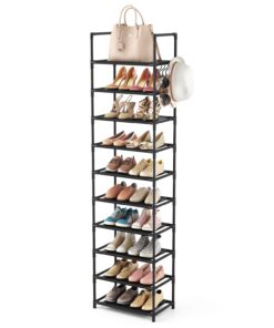 Vicye Schuhregal mit 10 Ebenen hoch, gut für Schuh-Organisierung in Flur und Wohnzimmer, ideal für 20-25 Paar Schuhe, m