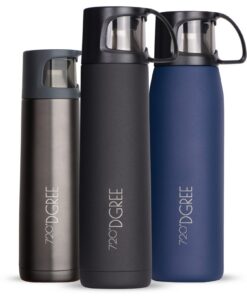 720°DGREE "Follow" Edelstahl Thermoskanne 450ml - 12h Heiß, 24h Kalt, Auslaufsicher, BPA-Frei - Perfekt für Arbeit und S