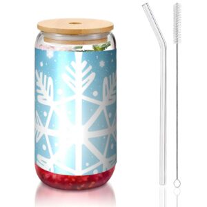 STVYUKL Kaffee-Becher mit Bambusdeckel und Strohhalmen, wiederverwendbar, 473 ml, LCD Design, für Missionsreise undOutdo