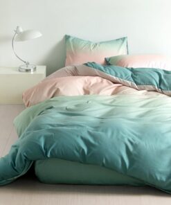 Soifox Bettwäsche Grün - Microfaser Set 155 x 220cm Bügelfrei & Knitterfrei für Modernezimmer Bettpakete mit Bezug und D