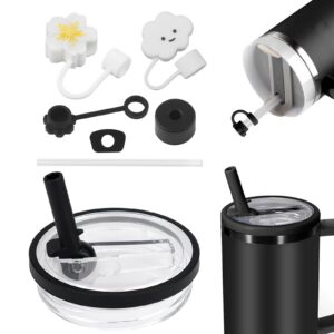 Stanley Cup Auslaufsicherer Deckel Schwarz 3 Strohhalm Abdeckung Dichtung Kompatabel 1,2L/40oz