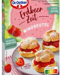 Dr. Oetker Erdbeer-Zeit Windbeutel-Backmischung für Familien mit Kindern zum Geburtstagessen und -geschenken (5er Pack 5