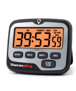 ThermoPro TM01 Küchentimer digital mit großem LCD-Display für Küchenradierer Countdown-Funktion und Hintergrundbeleuchtu