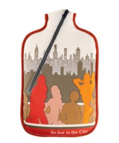 Hugo Frosch Öko-Wärmflasche 2,0l - Auslaufsicher & geruchsneutrale Bettflasche - Creme-Orange - Softshellbezug Motiv "Ci