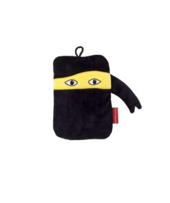 Hugo Frosch Mini-Wärmflasche – schmankerlesene Bettflasche – Ninja-Design Schwarz-Gelb – small, leakage-proof & odor-neu
