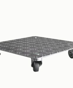 AluRiffelblech Pflanzenroller Q200 Outdoor Indoor | Pflanzenroller Untersetzer Quadrat Q200 Blumenroller | Riffel2,5/4-