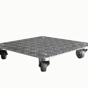 AluRiffelblech Pflanzenroller Q200 Outdoor Indoor | Pflanzenroller Untersetzer Quadrat Q200 Blumenroller | Riffel2,5/4-