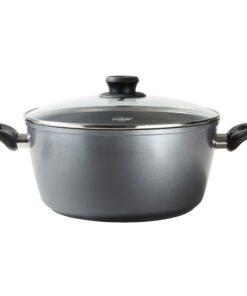 STONELINE XXXL Grauer Kochtopf Induktion 32 cm, Antihaft beschichtet mit echten Steinpartikeln, Großer Topf mit Deckel 1