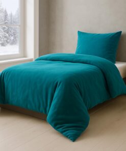 MALIKA Winter Plüsch BettwäscheNicki-Teddy Cashmere Coral Fleece 135x200 cm für Kinder im Petrol Design