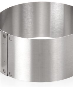 Wenco verschiebbaren Kuchenring 16-30 cm, 8 cm hoch, Edelstahl, hitzebeständig 180°C, rostfrei, silber, spülmaschinengee