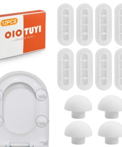OioTuyi WC Sitz Puffer WEISS - 12 Stück Abstandhalter für Brille, WC Deckel Stopper, Ersatzteile für Absenkbarer Toilett