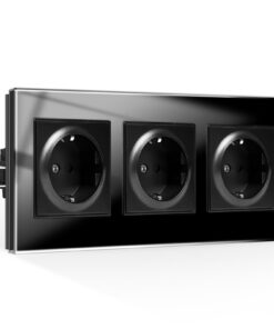 CNBINGO 3-Fach Schutzkontakt Steckdose für Wohnzimmer, 3-Fach, 16Amp, 250V, Schwarz CNBINGO Schuko Steckdose mit Schutzk