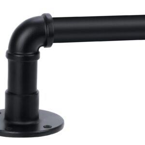 Industrielle Gardinenstange für Outdoor-Räumlichkeiten | Rustikale 120 Zoll Outdoor Gardinenstange Schwarz | Raumteiler
