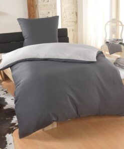DreamHome 2-teilige Uni Seersucker Bettwäsche für Silber-GRAU, 135 x 200 cm -Ideal für Schlafzimmer comforts