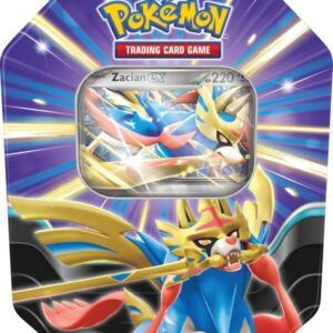 PKM Zacian EX - Tin 122 - EX Karte + 4 Booster Packs inklusive LMS Trading Grußkarte