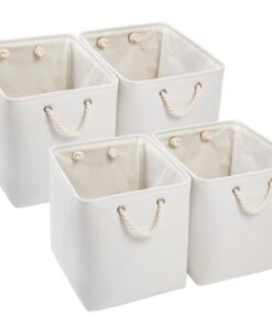 Mangata Weissige Aufbewahrungskorb, 4 Pack, 33 x 38 x 33 cm, ideal für Schrank und Regal, mit großen Fassungsvermögen