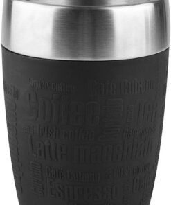 Emsa Isolier-Trinkbecher Mobil genießen 200 ml Dreh- Trinkverschluss Schwarz Travel Cup 1 Stück