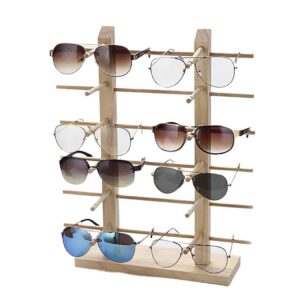 JUSTDOLIFE Kreative Holz Sonnenbrille Rack für die Sommersaison mit 4 Regalpositionen und 20 cm Höhe