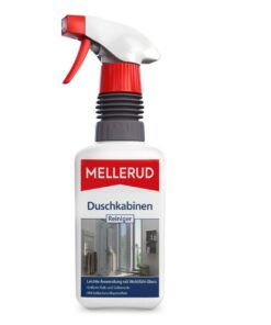 MELLERUD Duschkabinen Reiniger | 1 x 0,5 l | Wirksames Spray gegen Kalk- & Seifenreste | bringt verlorenen Glanz zurück