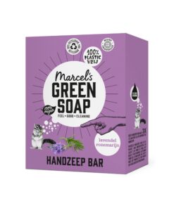 Marcel's Green Soap - Umweltfreundliche Handseife Lavendel & Rosmarin - Vegan - 97% Biologisch abbaubar - 90 g Marce