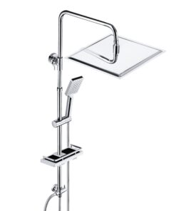JOHO Edelstahl Regendusche ohne Armatur für moderne Badelandschaft | JOHO Duschsystem Chrom mit Kopfbrause 30x30cm fürL