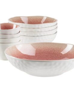 MÄSER 934114 Serie Frozen, 9-teiliges Bowl Set, Weiss,Vintage Look, händlich lasiert, für Familie und Freunde, ideal für
