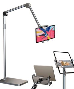 Tablet Bodenständer 360 Grad Drehbar für Zuhause und Büro Kompatibel mit iPad und iPhone (3 Segment) Höhenverstellbare